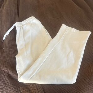 Vitality Widleg Sweatpants in Cream Size Medium